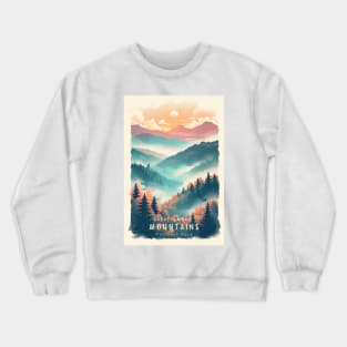 Great Smoky Mountains national park travel poster Crewneck Sweatshirt